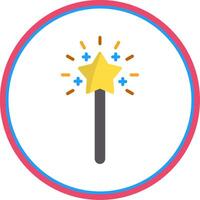 Magic Wand Flat Circle Icon vector