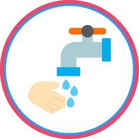 Washing Hands Flat Circle Icon vector