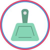 Dustpan Flat Circle Icon vector