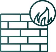 Firewall Line Gradient Icon vector