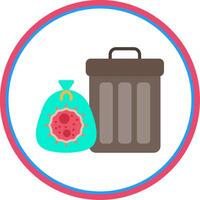 Trash Flat Circle Icon vector