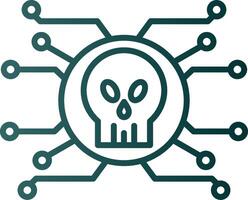 Cyber Attack Line Gradient Icon vector