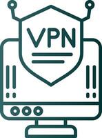 icono de gradiente de línea vpn vector