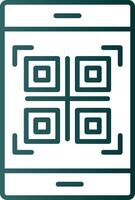 Qr Code Line Gradient Icon vector