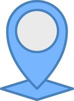 Location Line Filled Blue Icon vector