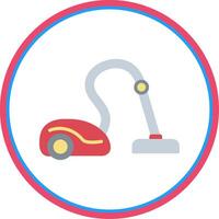 Vacuum Cleaner Flat Circle Icon vector