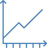 Chart Line Filled Blue Icon vector