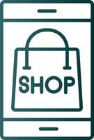 OnLine Gradient Shoping Line Gradient Icon vector