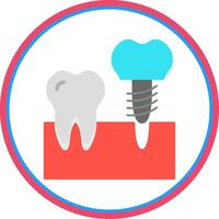 implantes plano circulo icono vector