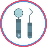 Dentist Tools Flat Circle Icon vector