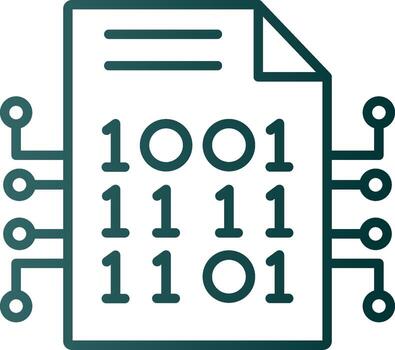 Encryption Data Line Gradient Icon vector