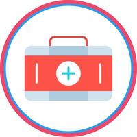 First Aid Kit Flat Circle Icon vector