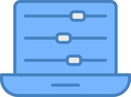 Sliders Line Filled Blue Icon vector