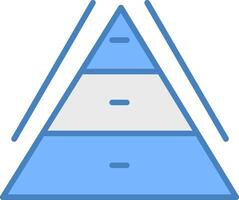 Pyramid Chart Line Filled Blue Icon vector