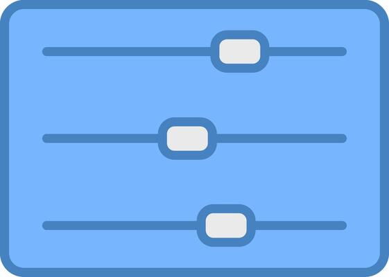 Sliders Line Filled Blue Icon