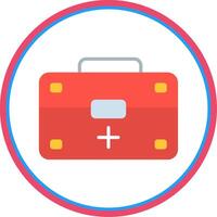 First Aid Kit Flat Circle Icon vector