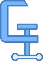 Clamp Line Filled Blue Icon vector