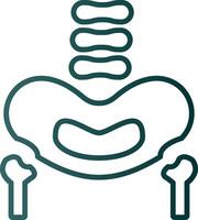 Pelvic Bone Line Gradient Icon vector