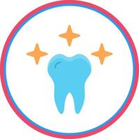 Healthy Tooth Flat Circle Icon vector