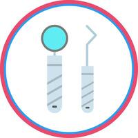 Dentist Tools Flat Circle Icon vector