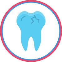 Broken Tooth Flat Circle Icon vector