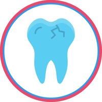 Broken Tooth Flat Circle Icon vector