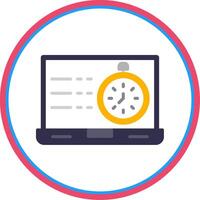Timer Flat Circle Icon vector