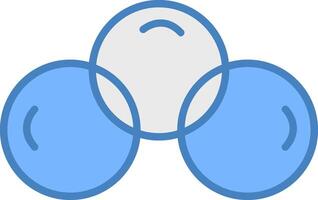 Overlapping Circles Line Filled Blue Icon vector