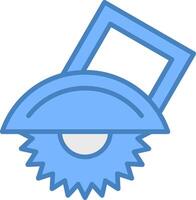 Power Saw Line Filled Blue Icon vector