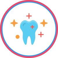 Clean Tooth Flat Circle Icon vector