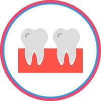 Teeths Flat Circle Icon vector