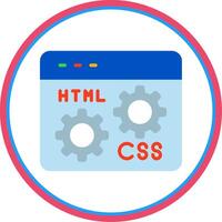 Web Development Flat Circle Icon vector