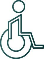 discapacitado paciente línea degradado icono vector