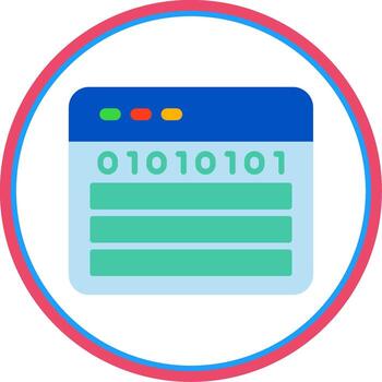 Web Programming Flat Circle Icon vector