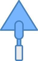 Trowel Line Filled Blue Icon vector