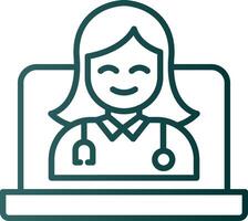 OnLine Gradient Doctor Line Gradient Icon vector