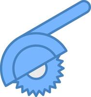 Mitre Saw Line Filled Blue Icon vector