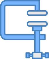 Clamp Line Filled Blue Icon vector