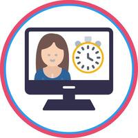 Timer Flat Circle Icon vector