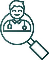 Doctor Serach Line Gradient Icon vector