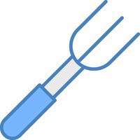 Fork Line Filled Blue Icon vector