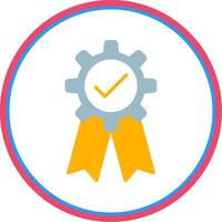 Quality Assurance Flat Circle Icon vector