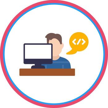 Developer Flat Circle Icon vector