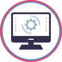 software plano circulo icono vector