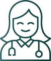 Female Doctor Line Gradient Icon vector