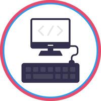 Web Programming Flat Circle Icon vector