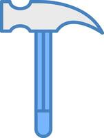 Hammer Line Filled Blue Icon vector