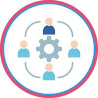 trabajo equipo plano circulo icono vector