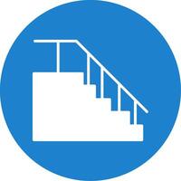 Stairs Multi Color Circle Icon vector