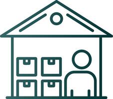 Warehouse Manager Line Gradient Icon vector